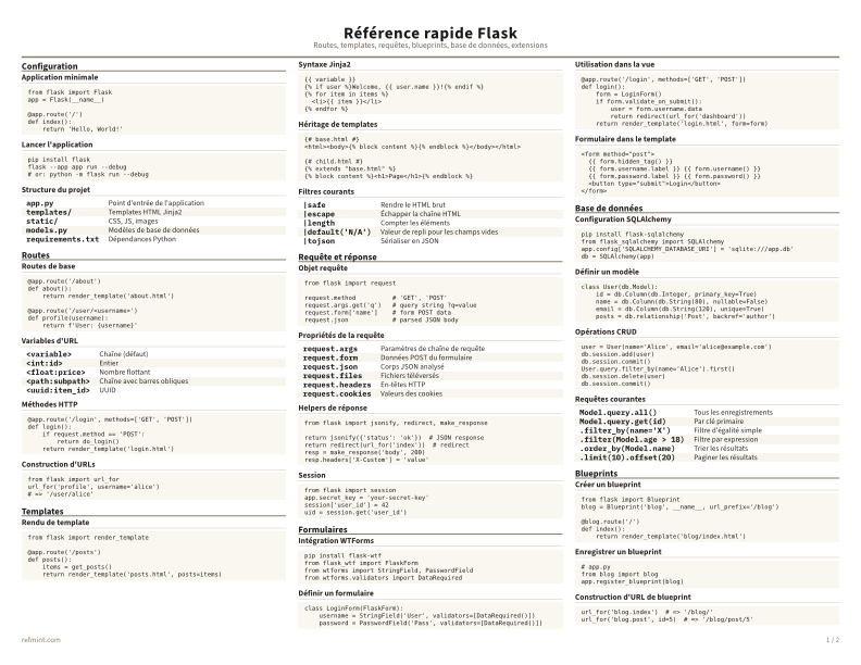 Référence rapide Flask Couleur thumbnail