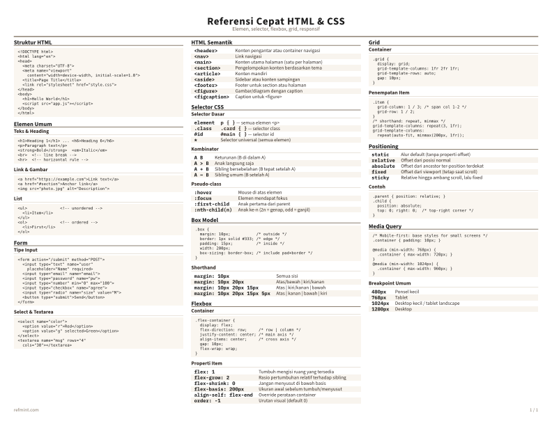 Referensi Cepat HTML & CSS Warna thumbnail