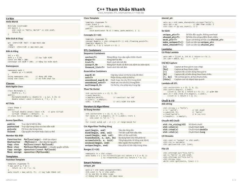 C++ Tham Khảo Nhanh Màu sắc thumbnail