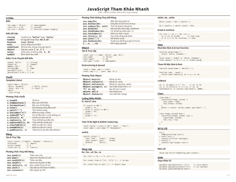 JavaScript Tham Khảo Nhanh Màu sắc thumbnail