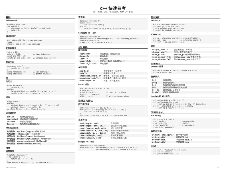 C++ 快速参考 标准版 thumbnail