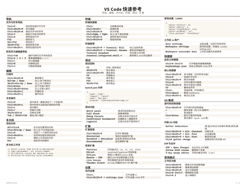 VS Code 快速参考 彩色版 thumbnail
